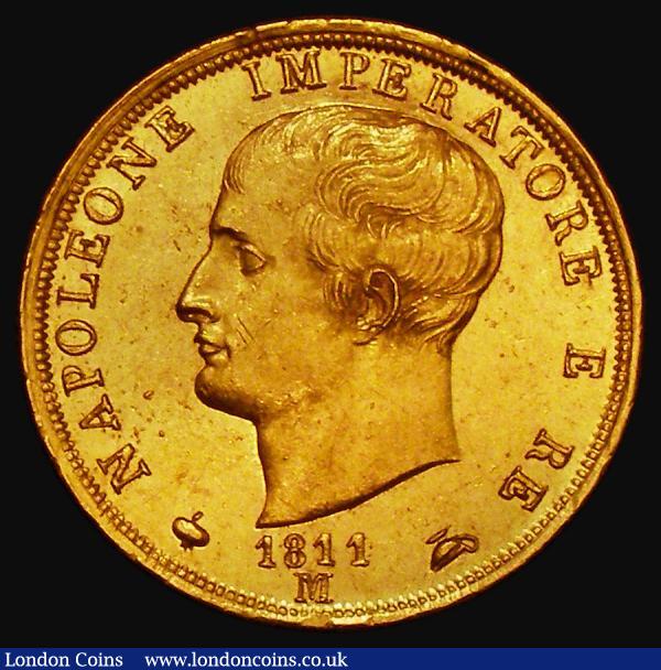 Italian States - Kingdom of Napoleon 40 Lire Gold 1811 KM#12 EF and lustrous with some edge nicks and some scuffs the  lower part of the reverse rim, this series seldom seen in high grade : World Coins : Auction 175 : Lot 1075
