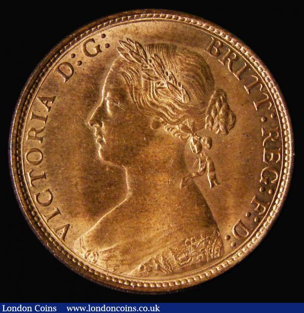 Halfpenny 1875 Freeman 321 dies 11+J, UNC with around 50% lustre, in an LCGS holder and graded LCGS 82, the joint finest known of 9 examples thus far recorded by the LCGS Population Report, Ex-London Coins Auction A126 September 2009 Lot 1627 hammer price £180 : English Coins : Auction 175 : Lot 2060
