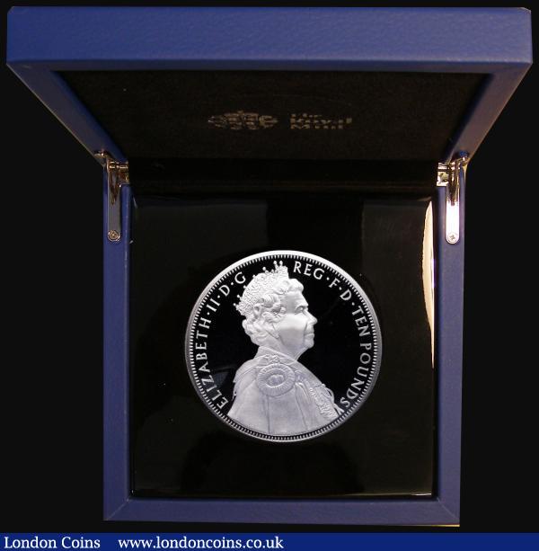 Ten Pounds 2012 Queen Elizabeth II Diamond Jubilee 5oz. Silver Proof S.M1 FDC in the Royal Mint box of issue with certificate : English Cased : Auction 175 : Lot 522