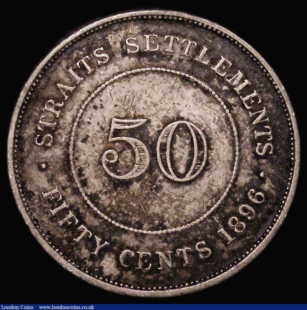 London Coins : A175 : Lot 1144 : Straits Settlements 50 Cents 1896 KM#13 Fine, toned