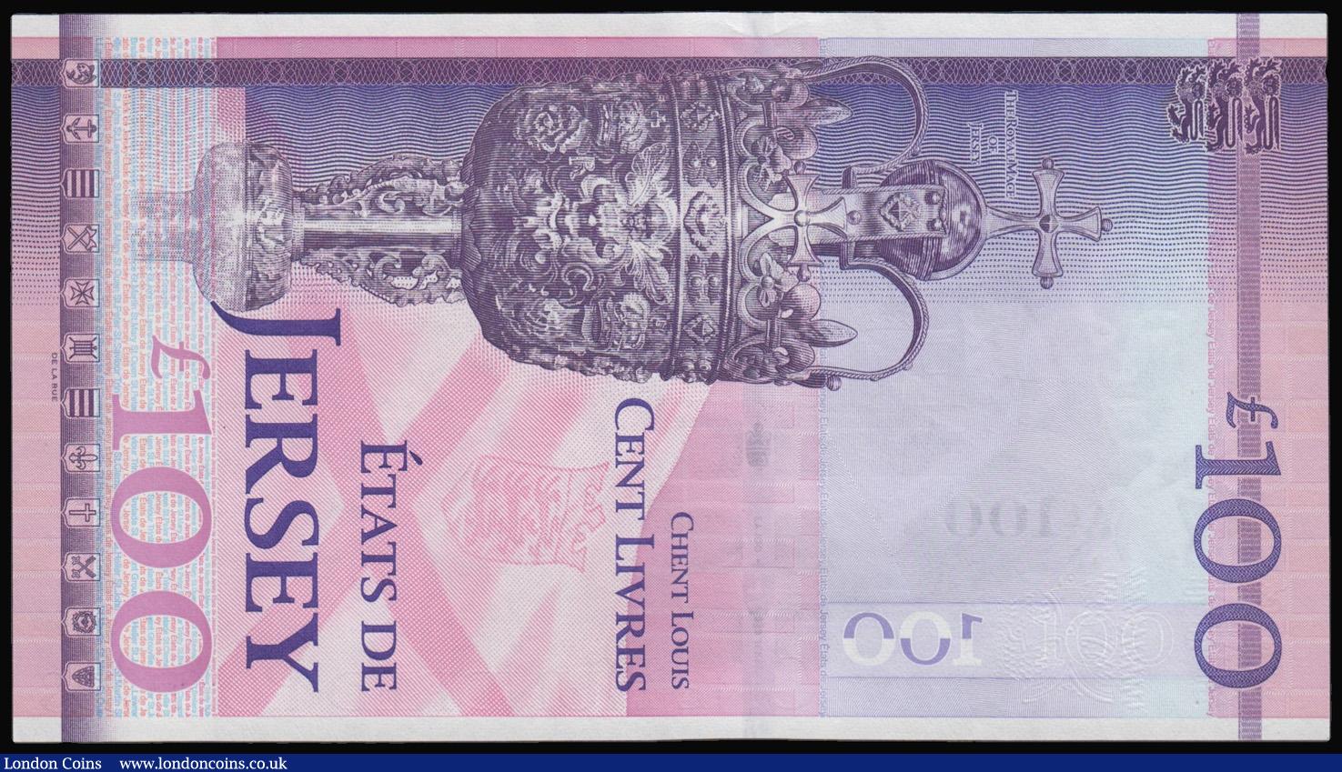 London Coins : A175 : Lot 116 : Jersey 100 Pounds 2012 Commemorative Issue Pick 37 QW II 1952 - 2012 Unc in Westminster's prese...