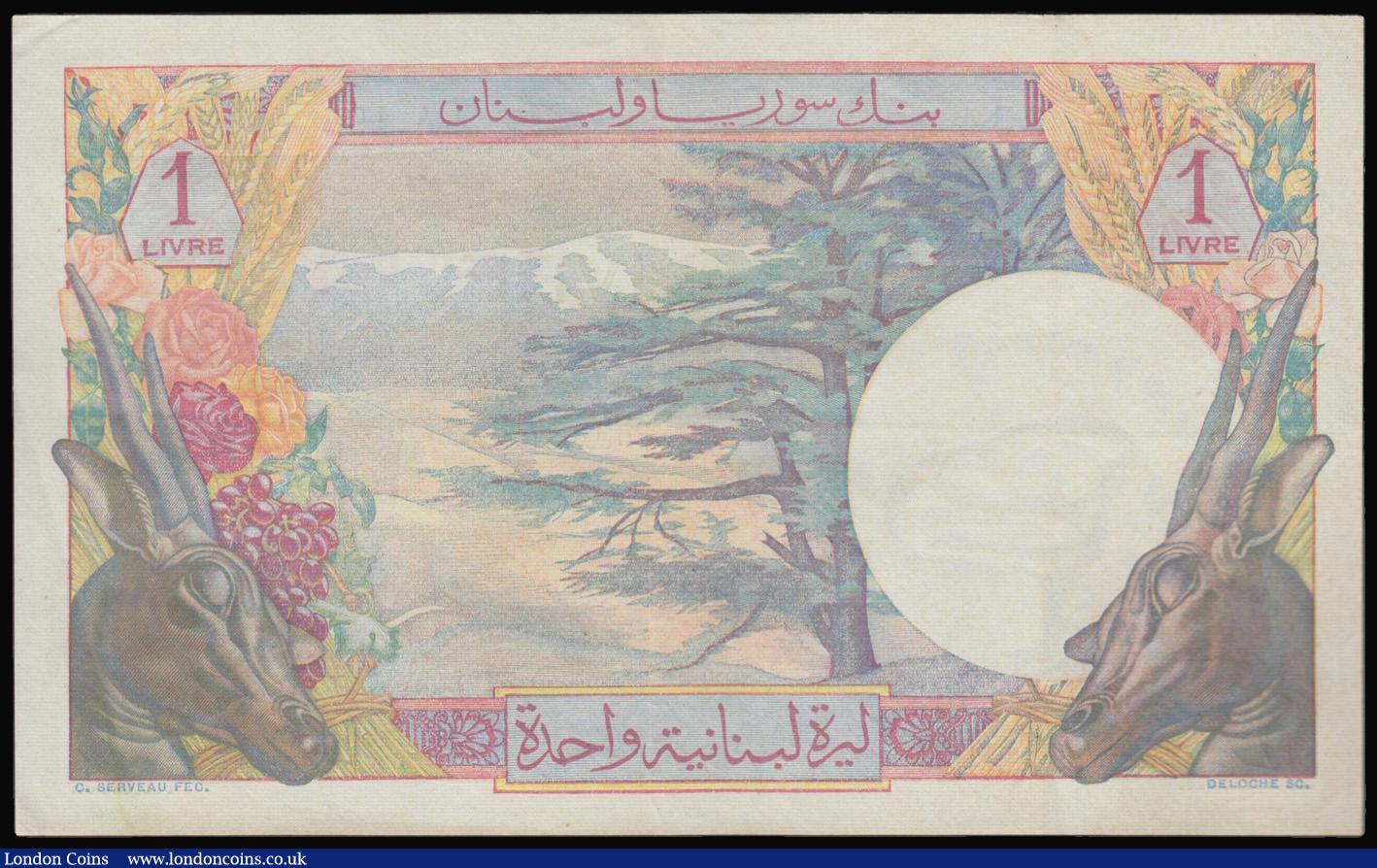 London Coins : A175 : Lot 117 : Lebanon Une Livre 1950 series 034 A.196 Pick 48 pleasant VF or better