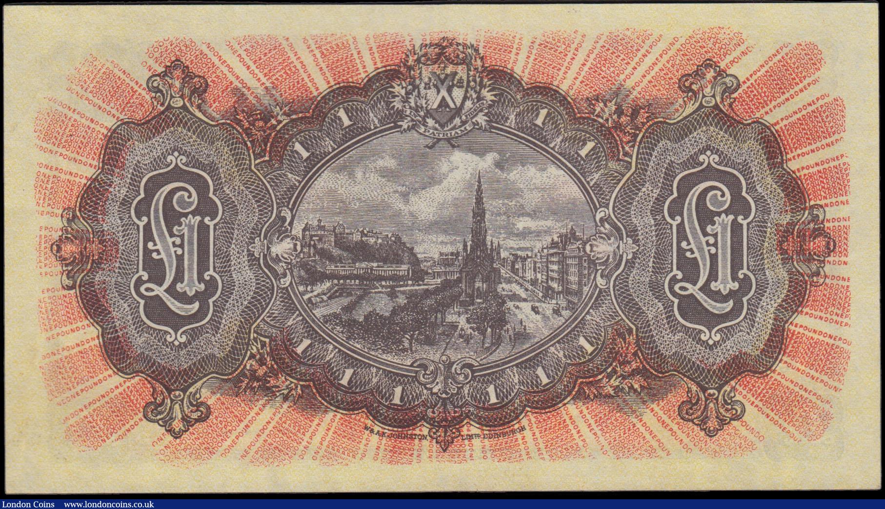 London Coins : A175 : Lot 139 : Scotland The National Bank of Scotland Seventh issue 1 Pound Pick 258b (PMS NA48, BY SC503e) very LA...