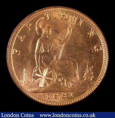 London Coins : A175 : Lot 1540 : Farthing 1881H 3 Berries, Freeman dies 7+E, Cooke type B, Heaton mintmark clear of the linear circle...