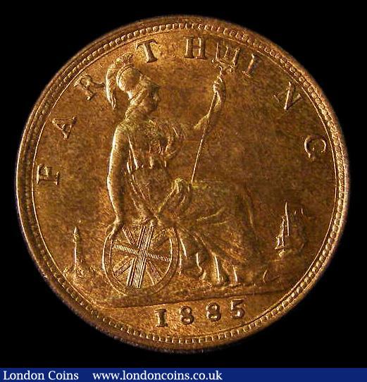 London Coins : A175 : Lot 1544 : Farthing 1885 Freeman 555 dies 7+F, UNC with good, slightly subdued lustre, in an LCGS holder and gr...