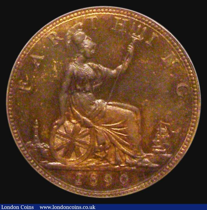 London Coins : A175 : Lot 1550 : Farthing 1890 Bronze Proof Freeman 563 dies 7+F. Extremely Rare and listed as R19 by Freeman with on...