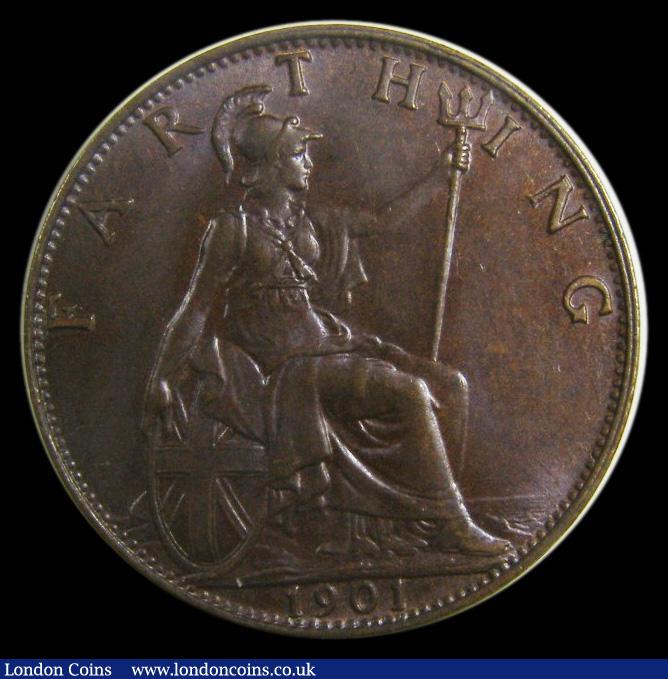 London Coins : A175 : Lot 1558 : Farthing 1901 Freeman 579 dies 1+A, UNC with choice original mint toning, in an LCGS holder and grad...