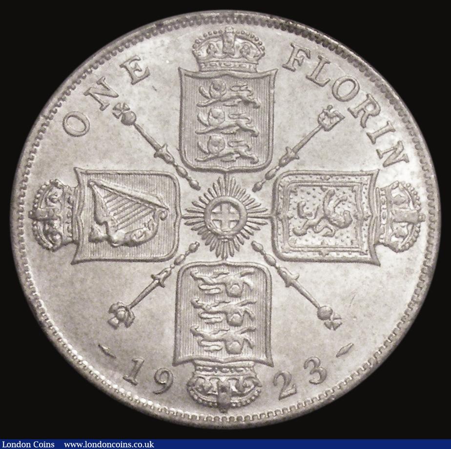 London Coins : A175 : Lot 1607 : Florin 1923 ESC 942, Bull 3774, Davies 1751 dies 3E, UNC or near so and lustrous, in an LCGS holder ...