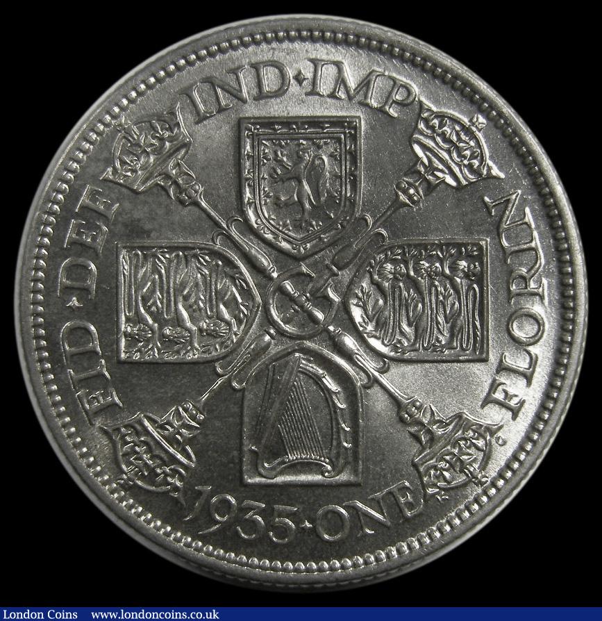 London Coins : A175 : Lot 1617 : Florin 1935 ESC 954, Bull 3793, UNC with practically full mint lustre, in an LCGS holder and graded ...