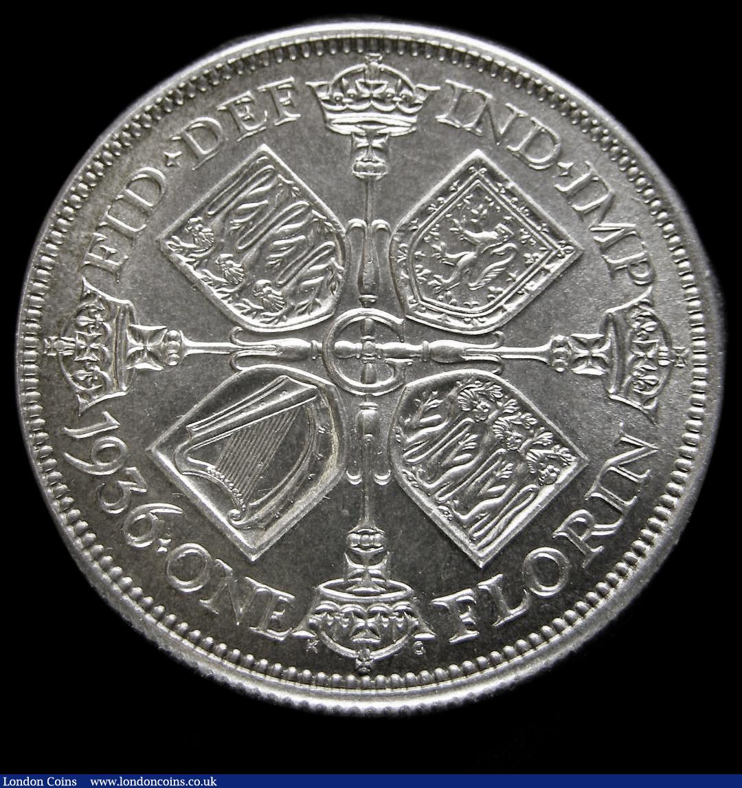 London Coins : A175 : Lot 1618 : Florin 1936 ESC 955, Bull 3796 UNC and choice with practically full mint lustre, in an LCGS holder a...