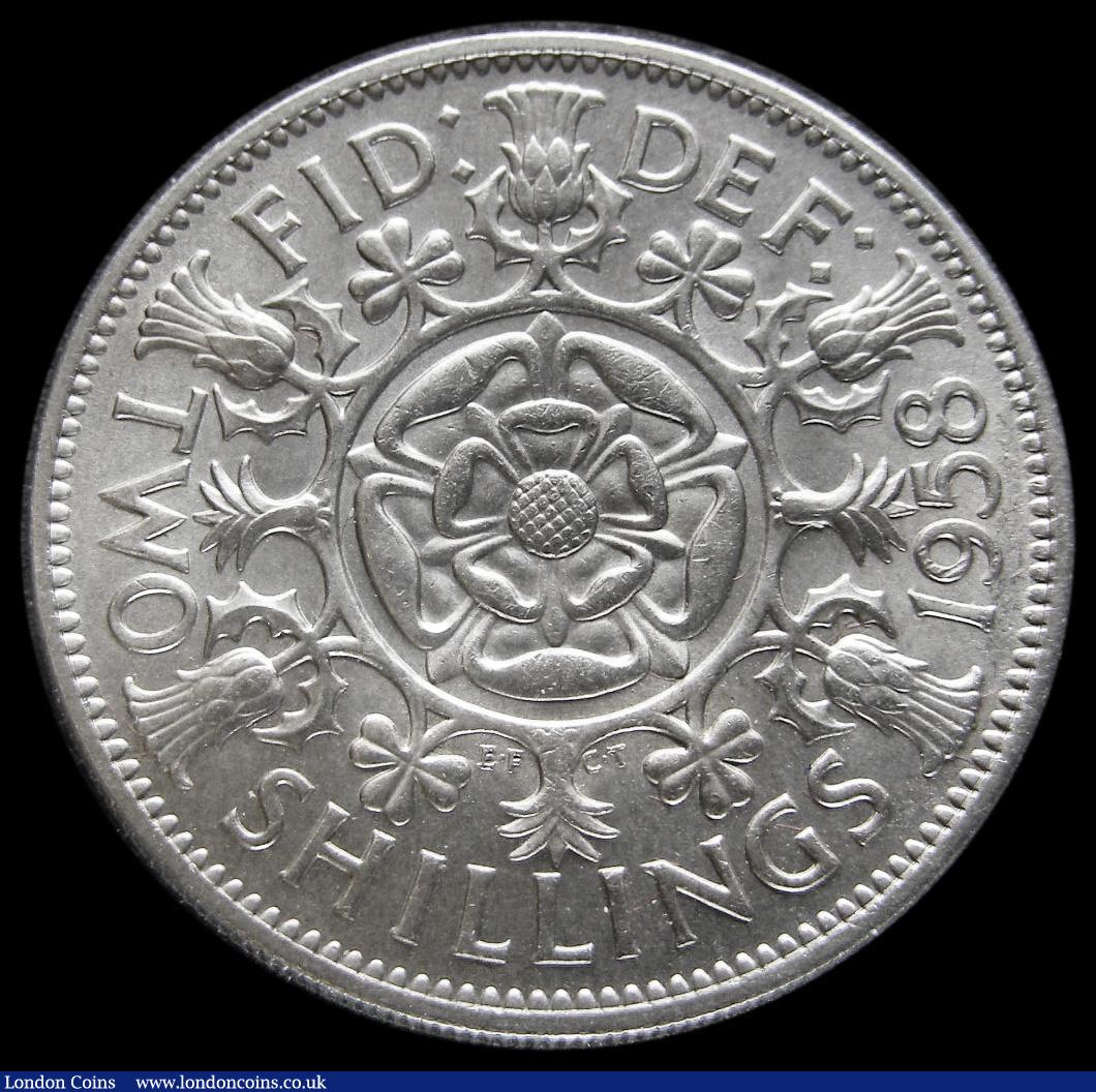 London Coins : A175 : Lot 1626 : Florin 1958 ESC 968L, Bull 4409, UNC with good subdued lustre, in an LCGS holder and graded LCGS 82,...