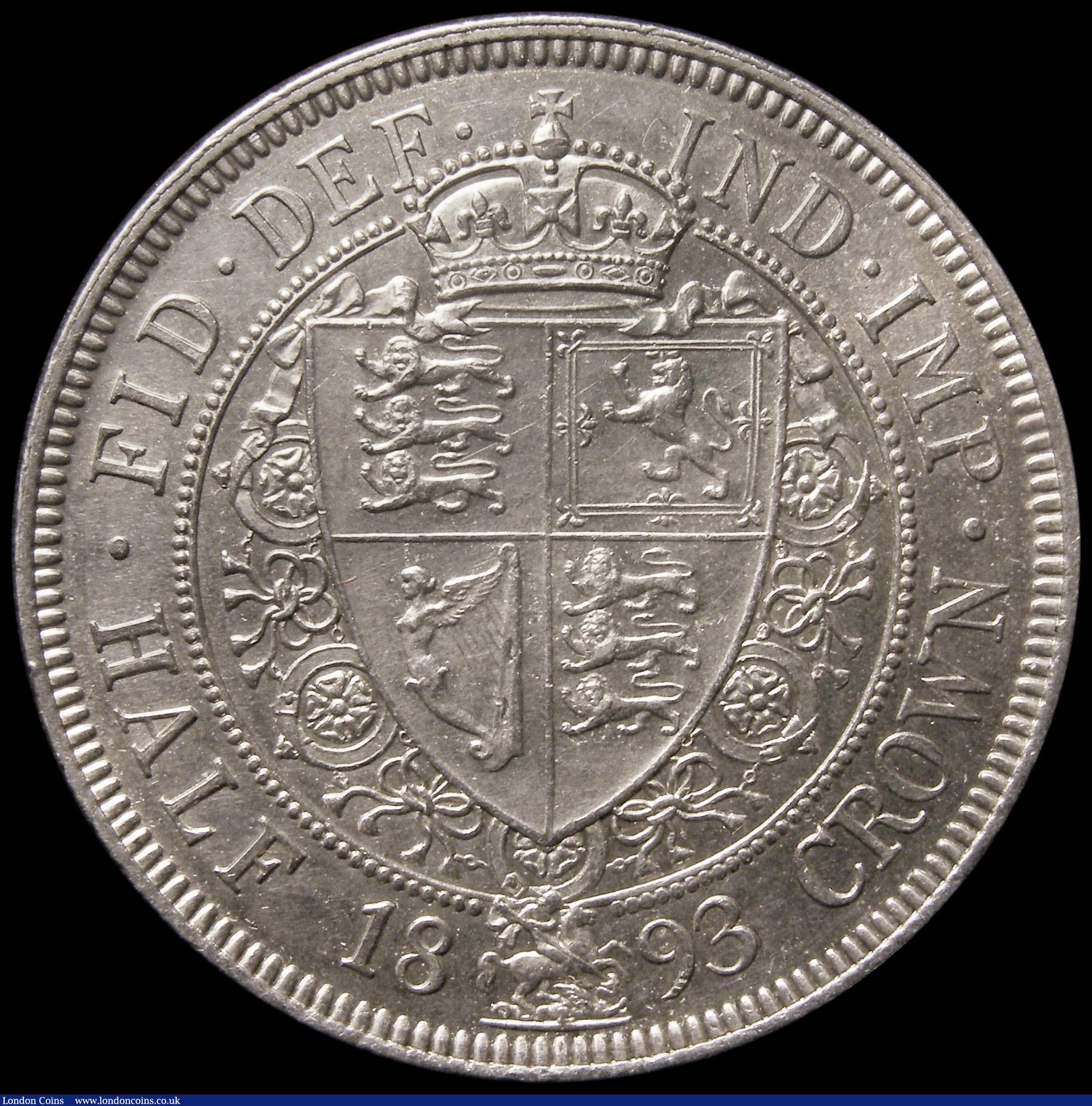 London Coins : A175 : Lot 1661 : Halfcrown 1893 ESC 726, Bull 2778, Davies 660 dies 1A, EF/GEF in an LCGS holder and graded LCGS 65