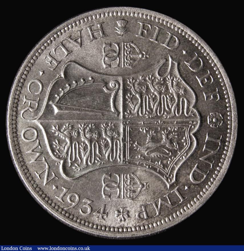 London Coins : A175 : Lot 1697 : Halfcrown 1934 ESC 783, Bull 3747 Lustrous UNC lightly toned, in an LCGS holder and graded LCGS 80, ...