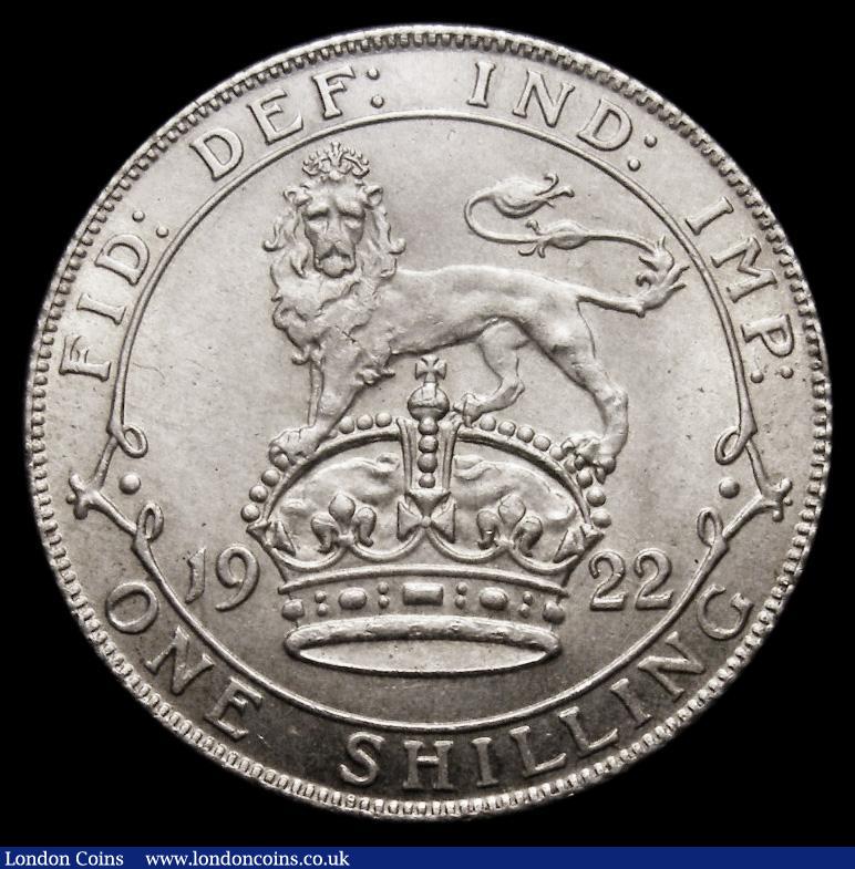 London Coins : A175 : Lot 1745 : Shilling 1922 Dull Finish ESC 1432, Bull 3815, UNC in an LCGS holder and graded LCGS 80, the second ...