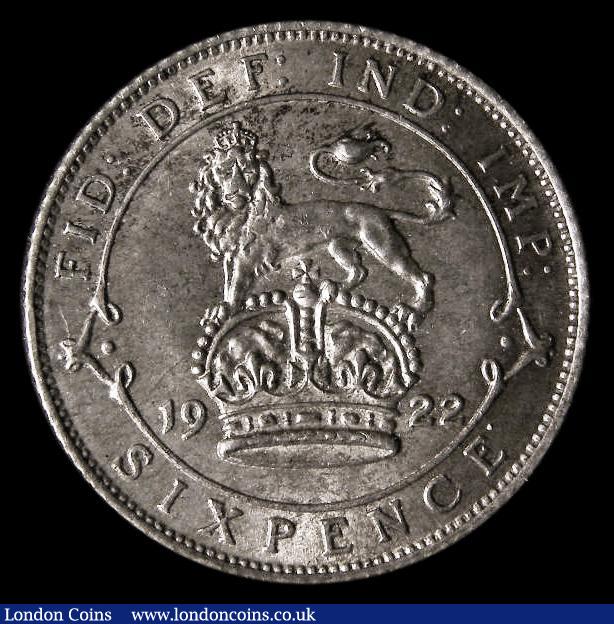 London Coins : A175 : Lot 1811 : Sixpence 1922 Dull Finish ESC 1808, Bull 3885, Davies 1875, UNC and choice, despite the 'Dull F...