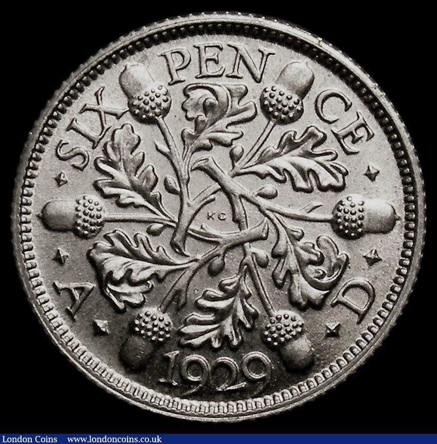 London Coins : A175 : Lot 1818 : Sixpence 1929 ESC 1818, Bull 3903 UNC and choice with excellent surfaces, in an LCGS holder and grad...