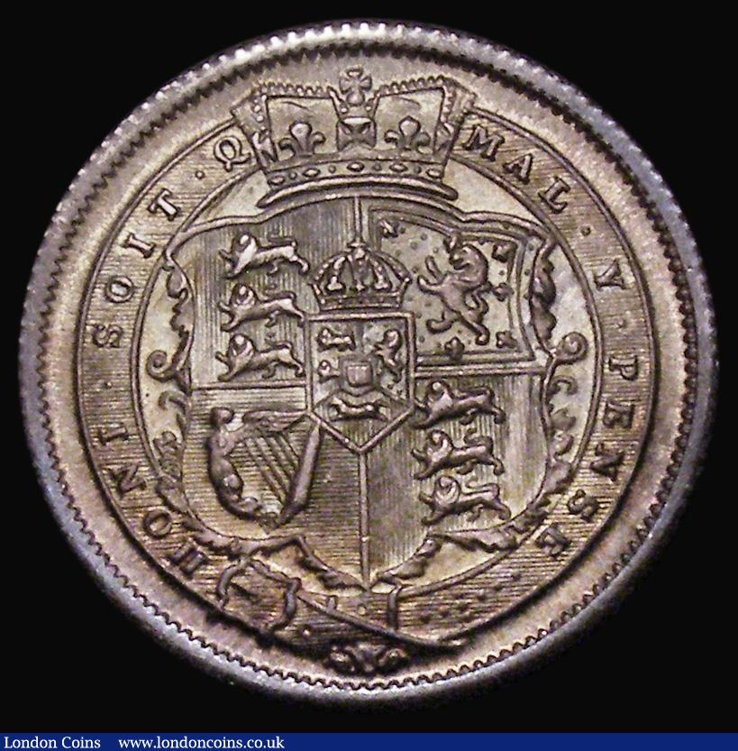 London Coins : A175 : Lot 1842 : Shilling 1817 ESC 1232, Bull 2144 UNC with minor cabinet friction, exhibiting an attractive and colo...