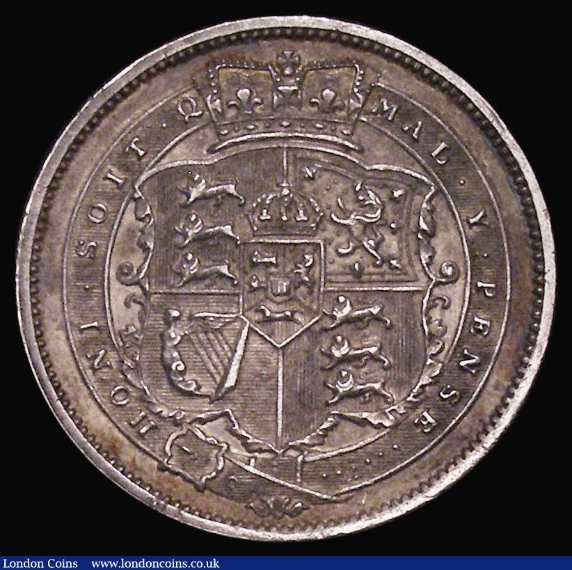 London Coins : A175 : Lot 1845 : Shilling 1817 Plain Edge Proof ESC 1233, Bull 2149, Davies 81, curiously with IIONI in Garter GEF li...