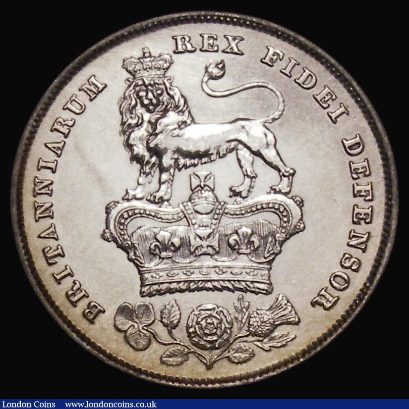 London Coins : A175 : Lot 1862 : Shilling 1825 Lion on Crown reverse, ESC 1254, Bull 2405 Bright EF with some hairlines