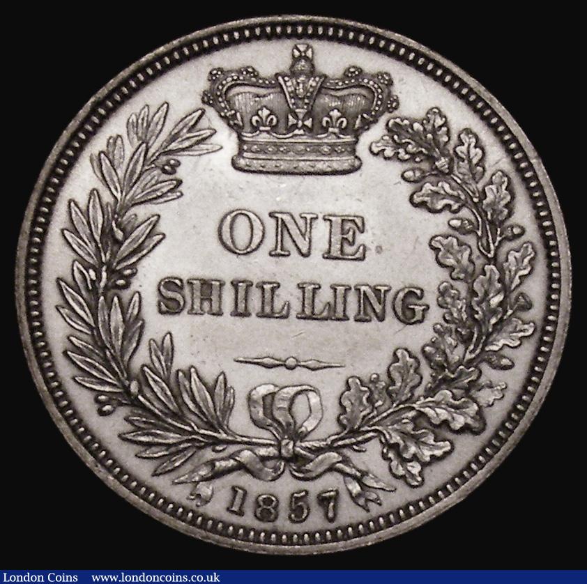 London Coins : A175 : Lot 1906 : Shilling 1857 with an italic 5 in the date unlisted by ESC or Davies, Bright EF, Ex-Andrew Wayne Col...