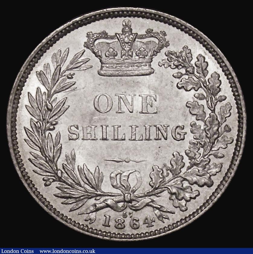 London Coins : A175 : Lot 1915 : Shilling 1864 ESC 1312, Bull 3024, Davies 886, Die Number 57, EF/AU with original lustre, an eye-cat...