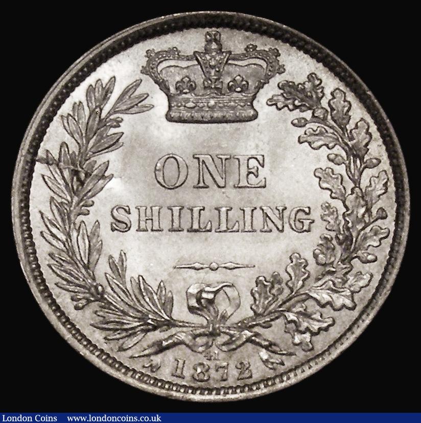 London Coins : A175 : Lot 1920 : Shilling 1872 ESC 1324, Bull 3042, Die Number 41, AU/UNC and lustrous