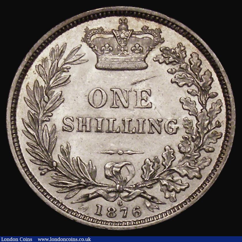 London Coins : A175 : Lot 1924 : Shilling 1876 ESC 1328, Bull 3046, Die Number 6, NEF and scarce