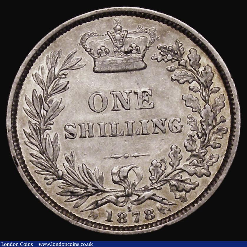 London Coins : A175 : Lot 1926 : Shilling 1878 ESC 1330, Bull 3049, Davies 908 dies 6B Die Number 7, NEF/GVF