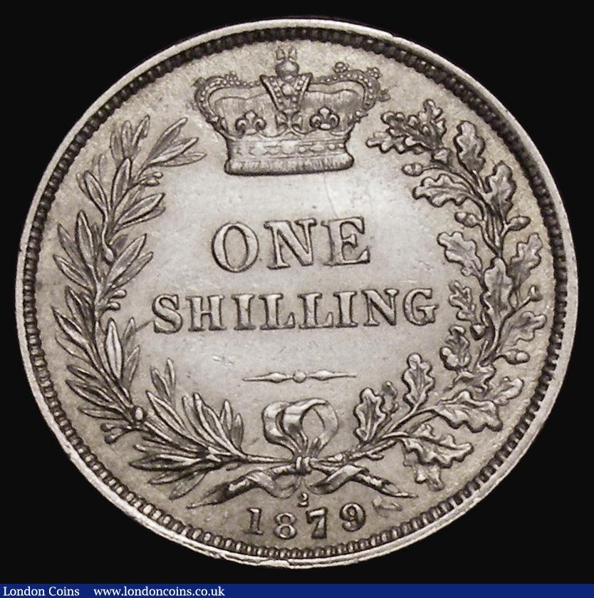 London Coins : A175 : Lot 1928 : Shilling 1879 ESC 1332 ESC 1334, Bull 3061, Davies 910 dies 6B, Die Number 2 Bright NEF the reverse ...