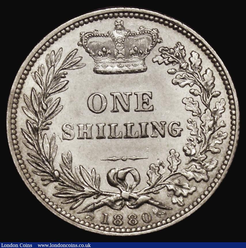 London Coins : A175 : Lot 1932 : Shilling 1880 ESC 1335, Bull 3063, Davies 913 dies 7C, EF with some hairlines and light contact mark...