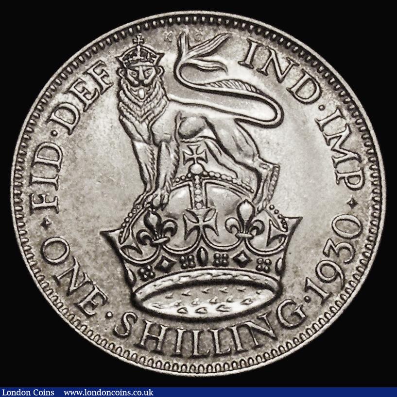 London Coins : A175 : Lot 1983 : Shilling 1930 ESC 1443, Bull 3837 Lustrous UNC with minor cabinet friction to the highest points onl...