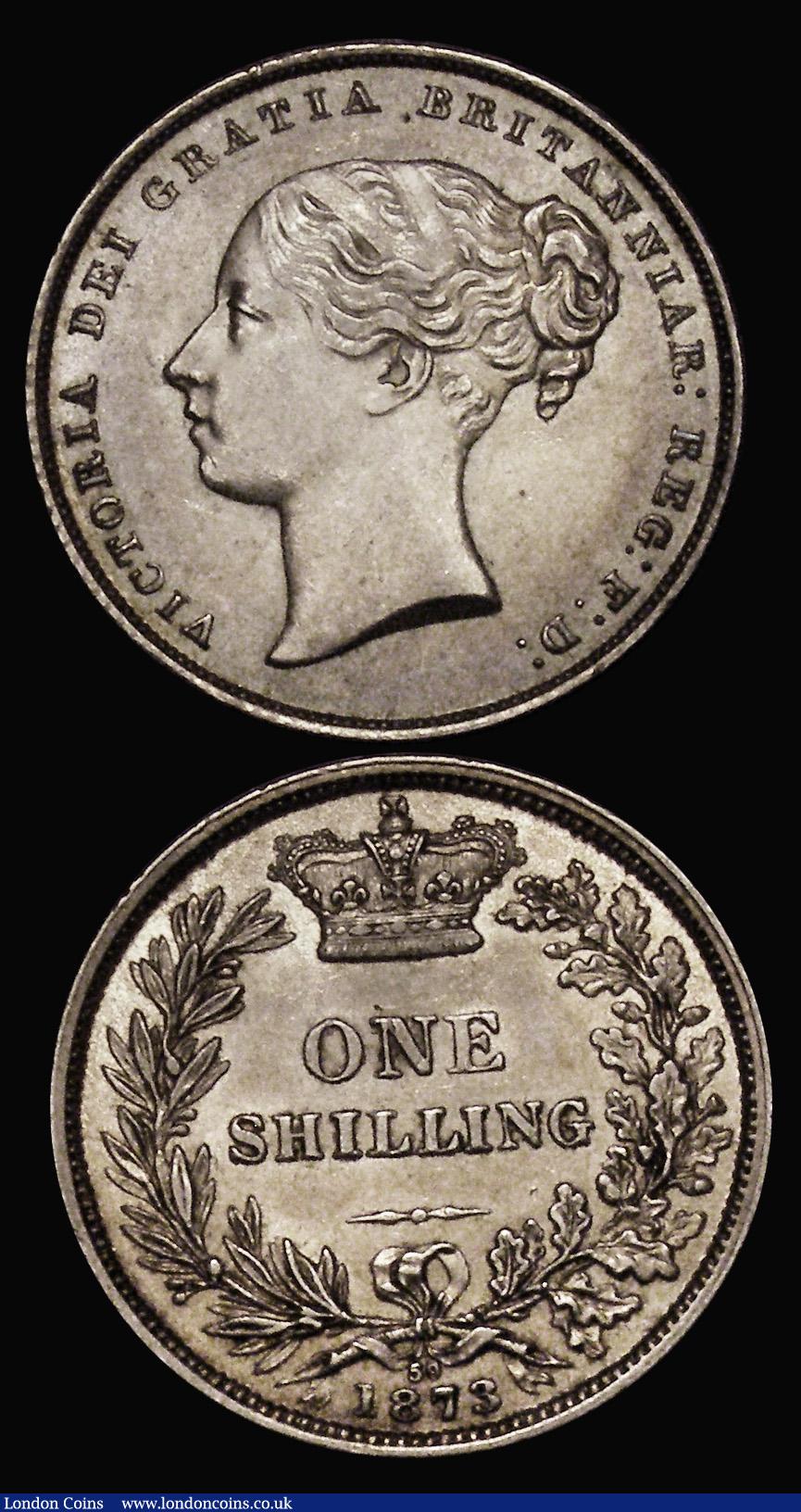 London Coins : A175 : Lot 1993 : Shillings (2) 1858 ESC 1306, Bull 3011, Davies 873 dies 2A, EF and lightly toned, 1873 ESC 1325, Bul...