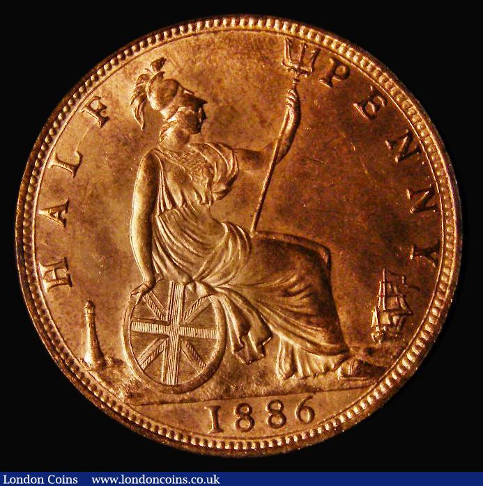 London Coins : A175 : Lot 2071 : Halfpenny 1886 Freeman 356 dies 17+S Choice UNC and lustrous, in an LCGS holder and graded LCGS 85, ...