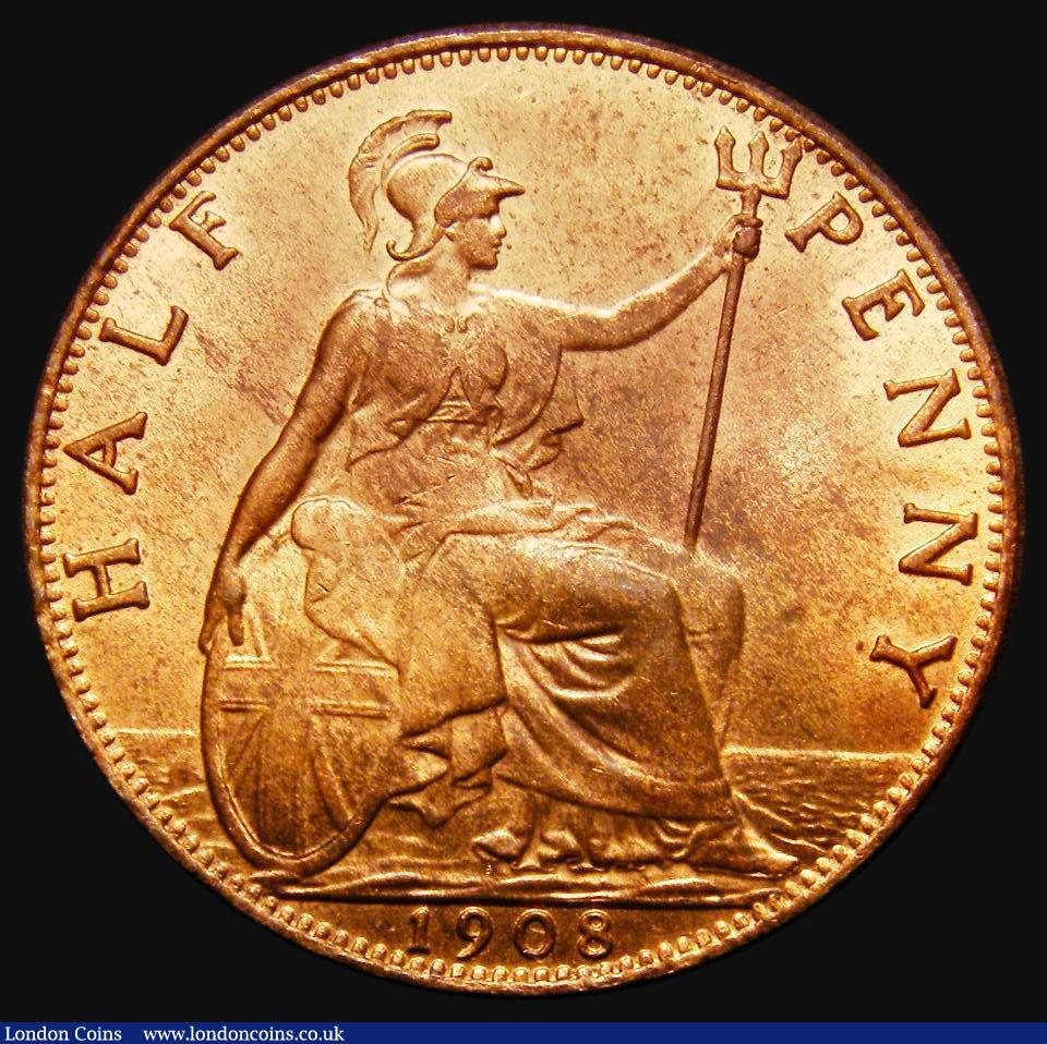 London Coins : A175 : Lot 2089 : Halfpenny 1908 Freeman 387 dies 1+B, UNC with around 75% lustre, in an LCGS holder and graded LCGS 8...