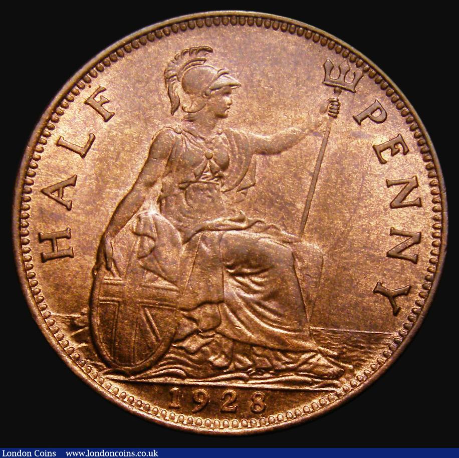London Coins : A175 : Lot 2111 : Halfpenny 1928 Freeman 410 dies 3+B, UNC with some lustre, in an LCGS holder and graded LCGS 82