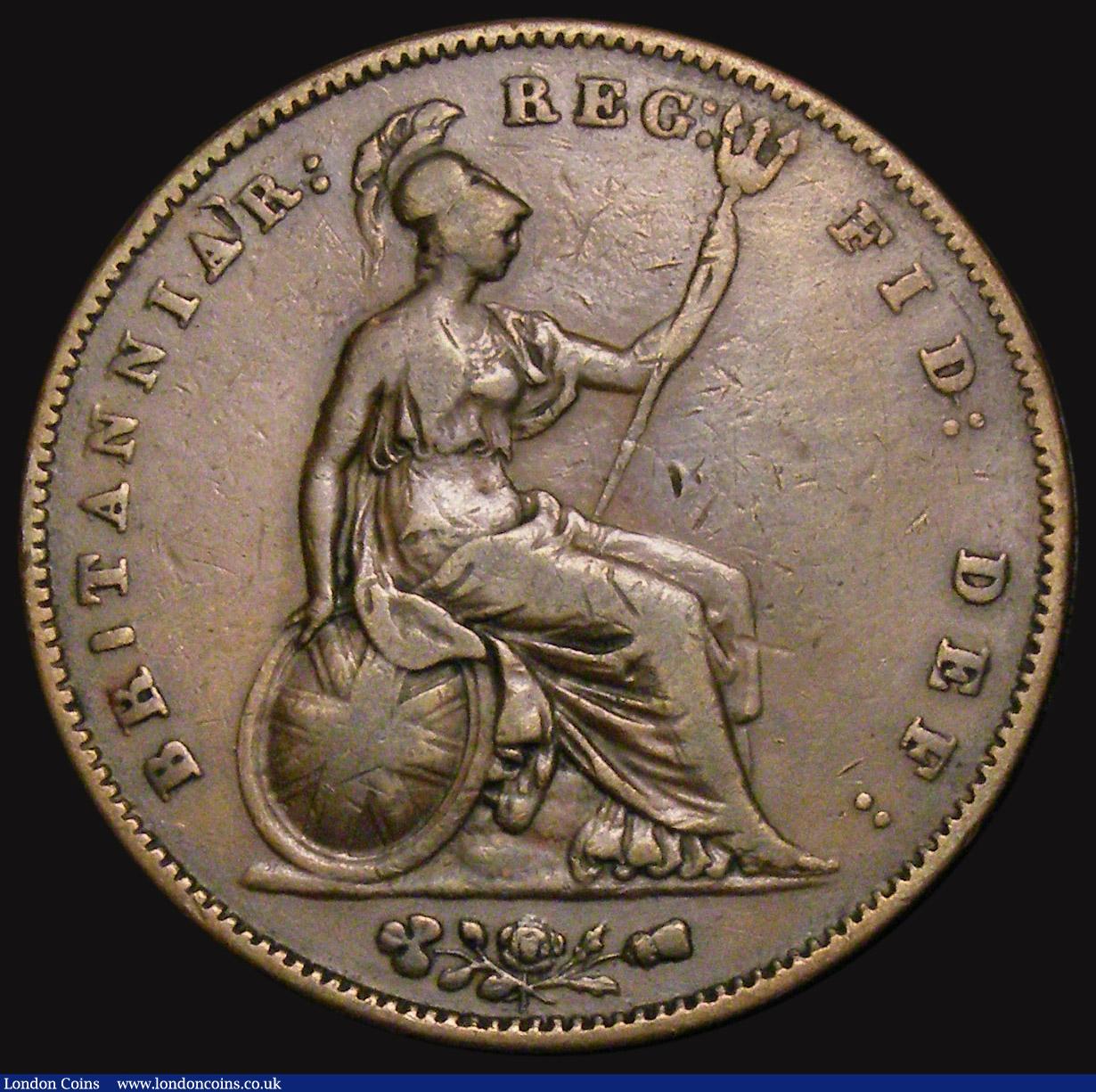 London Coins : A175 : Lot 2171 : Penny 1858 No W.W. First I in BRITANNIAR has no serifs, Bramah 26a, Fine, in an LCGS holder and grad...