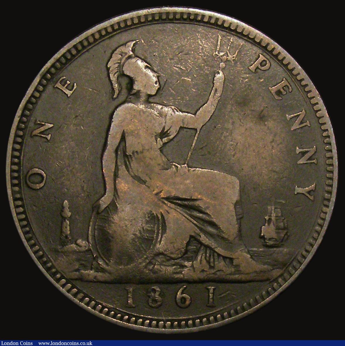 London Coins : A175 : Lot 2206 : Penny 1861 Freeman 32 dies 6+F, with all major details bold, in an LCGS holder and graded LCGS 15, t...