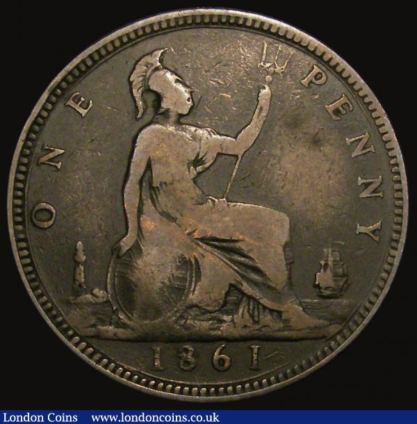 Penny 1861 Freeman 32 dies 6+F, with all major details bold, in an LCGS holder and graded LCGS 15, the joint finest known of just 3 examples thus far recorded by the LCGS Population Report. All reverse F Pennies and very rare, they are seldom offered and always sought after. Ex-London Coins Auction A153 June 2016 Lot 3165 hammer price £200  : English Coins : Auction 175 : Lot 2206