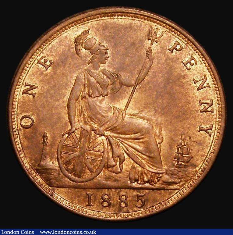 London Coins : A175 : Lot 2260 : Penny 1885 Freeman 121 dies 12+N UNC with around 20% lustre, in an LCGS holder and graded LCGS 80