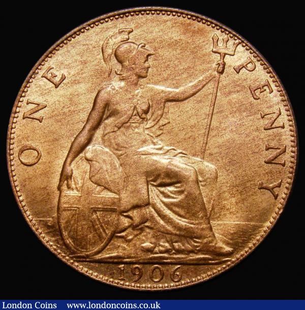 Penny 1906 Freeman 162 dies 1+C UNC with around 75% slightly subdued lustre, and some toning, in an LCGS holder and graded LCGS 80, the joint finest known of 14 examples thus far recorded by the LCGS Population Report, Ex-London Coins Auction A128 March 2010 Lot 1589 hammer price £38 : English Coins : Auction 175 : Lot 2315