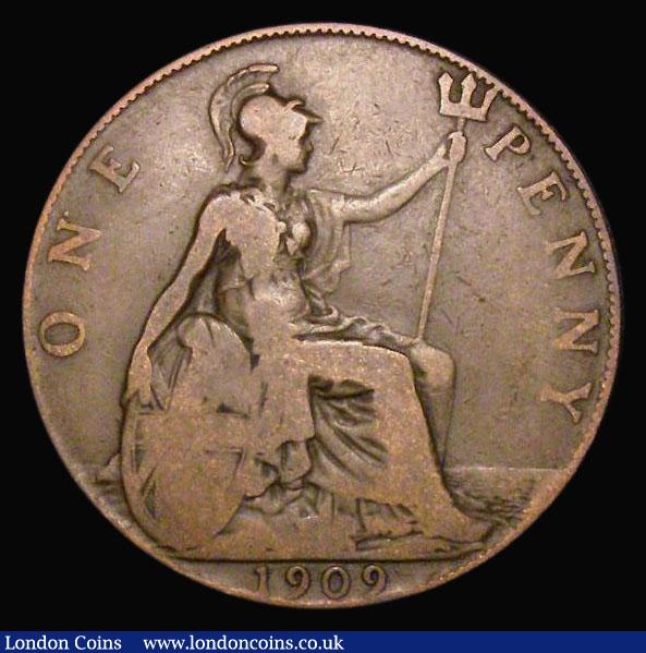 London Coins : A175 : Lot 2322 : Penny 1909 Raised Dot between the N and E of ONE, VG in an LCGS holder and graded LCGS 15, Rare, Ex-...