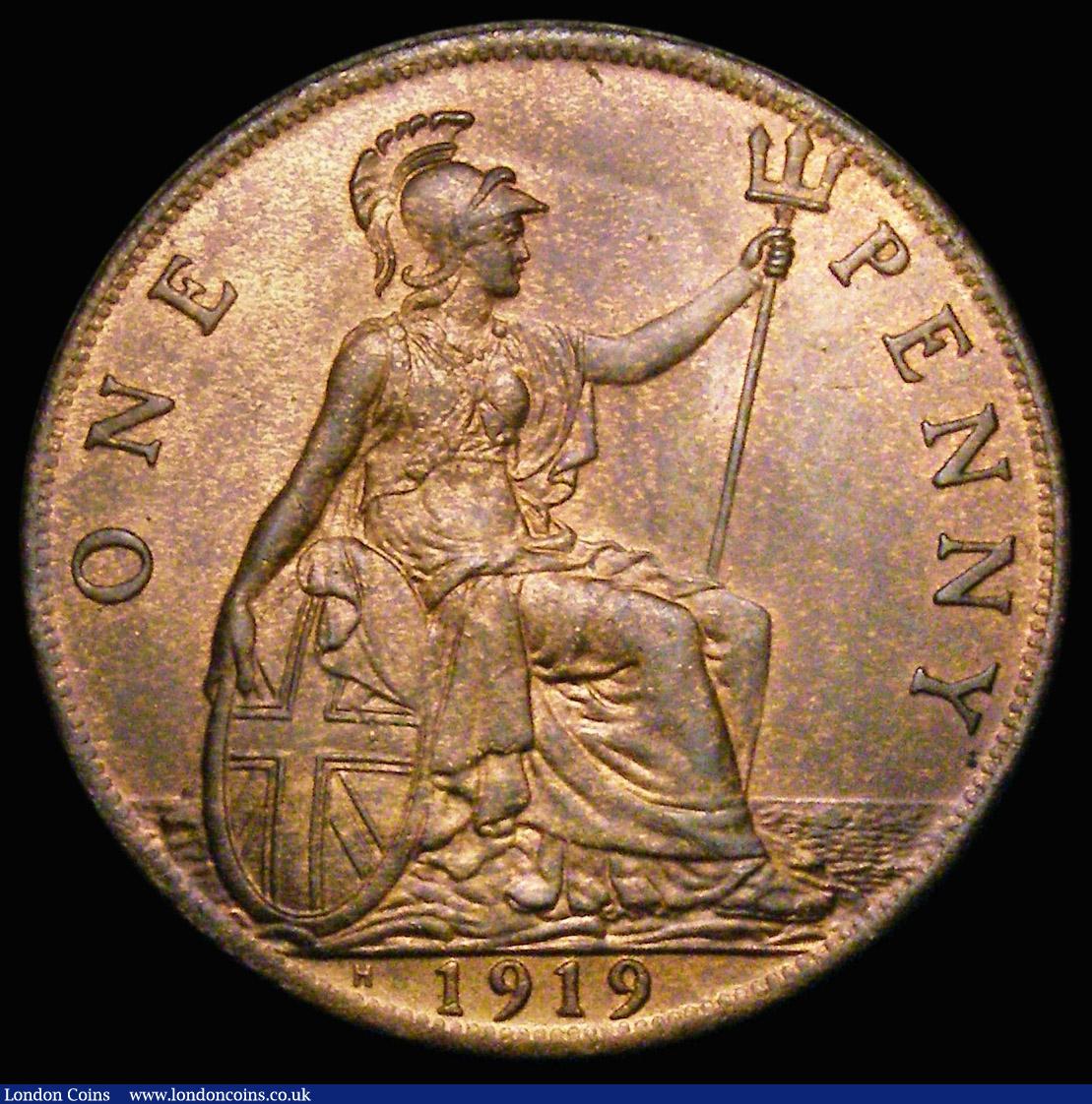 London Coins : A175 : Lot 2342 : Penny 1919H Freeman 186 dies 2+B, UNC or near so with around 25% lustre, in an LCGS holder and grade...