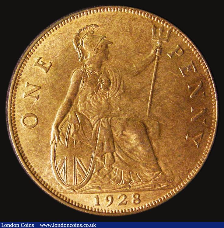 London Coins : A175 : Lot 2350 : Penny 1928 Freeman 199 dies 5+C UNC with around 25% lustre, in an LCGS holder and graded LCGS 82