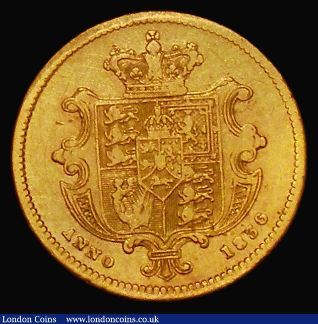 London Coins : A175 : Lot 2505 : Half Sovereign 1836 the obverse struck from the Sixpence die, this the key date and type rarity for ...