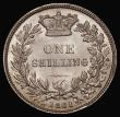 London Coins : A175 : Lot 2757 : Shilling 1861 with last 1 over lower tilted 1 in date, and with C over higher C in VICT, as ESC 1309...