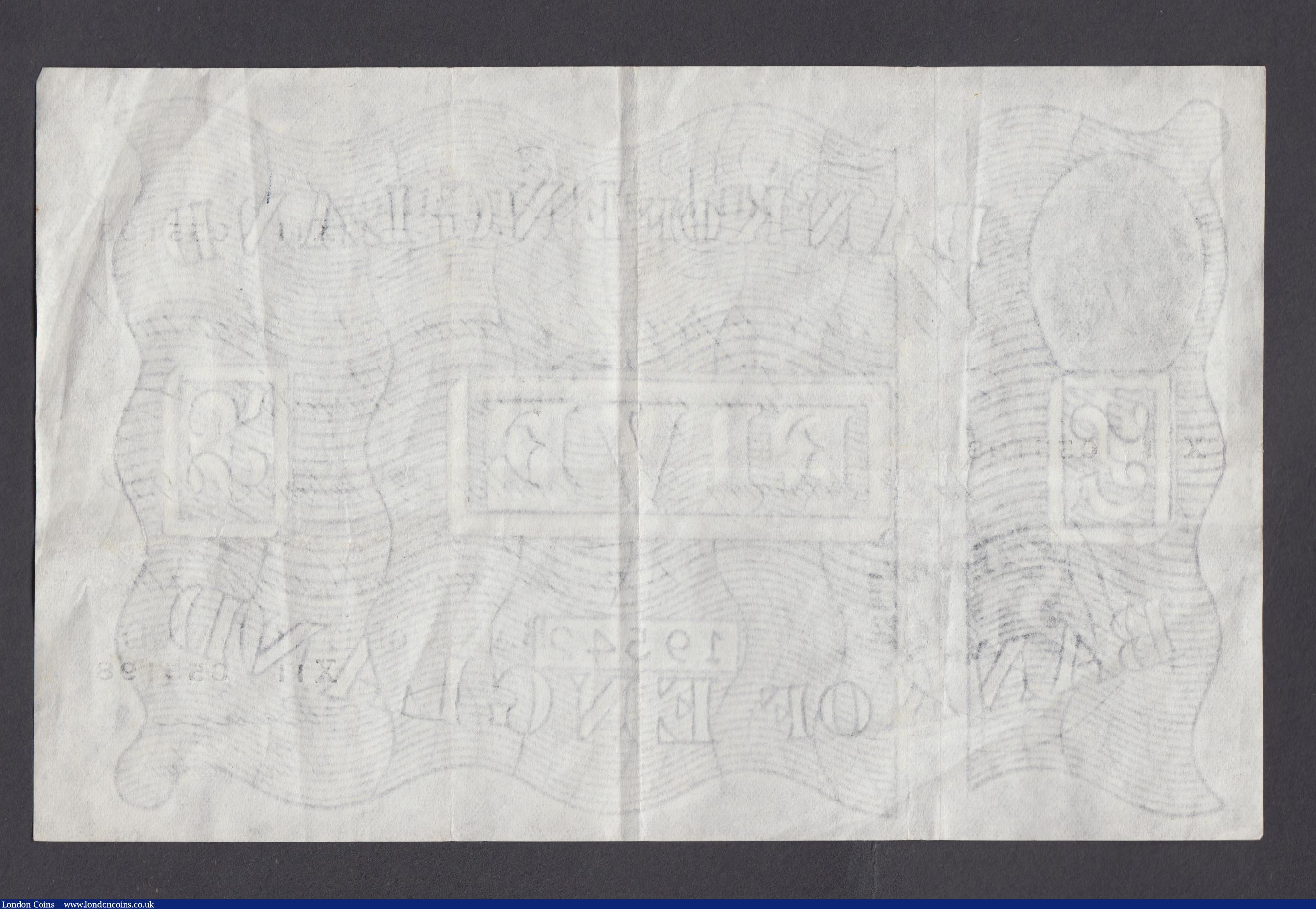 London Coins : A175 : Lot 39 : Five Pounds Beale white B270 dated 23 February 1952 prefix X11, VF