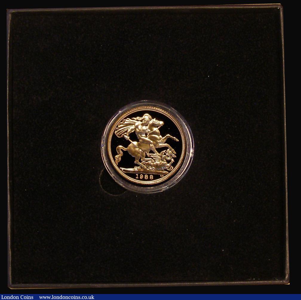 London Coins : A175 : Lot 482 : Sovereign 1988 S.SC2 Proof FDC in a London Mint Office box with certificate