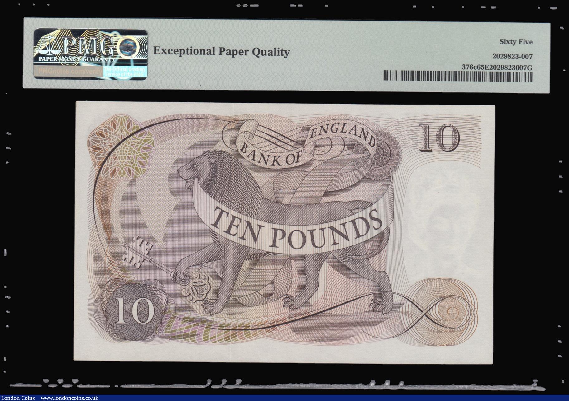 London Coins : A175 : Lot 51 : Ten Pounds Page (1970-75) C62 340547 B326 choice Mint State and graded 65 EPQ by PMG
