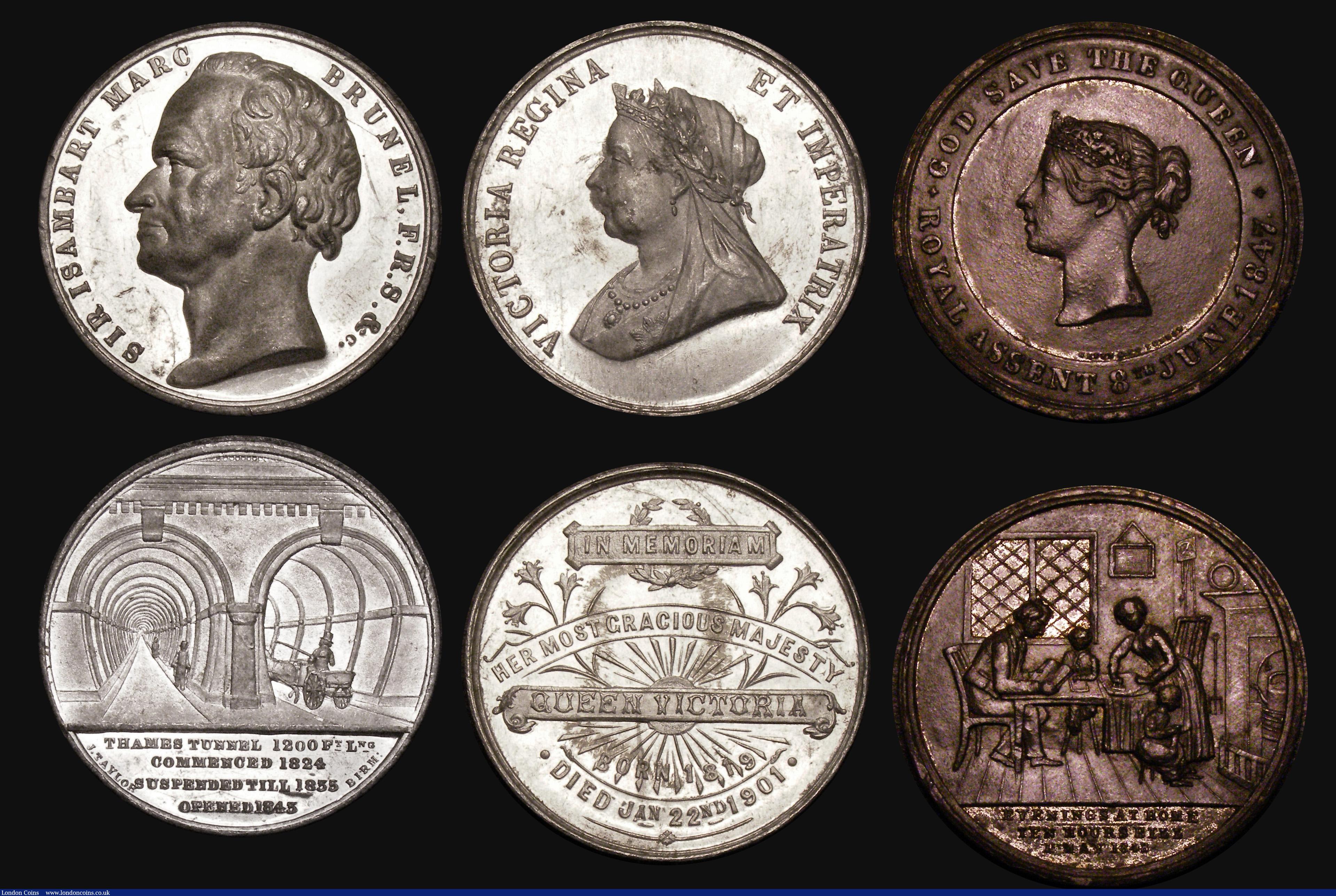 London Coins : A175 : Lot 779 : A group of medals in white metal (7) 1827 Death of George Canning, Eimer 1195, BHM 1304 NEF and lust...
