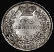 London Coins : A175 : Lot 1890 : Shilling 1844 ESC 1291, Bull 2990, UNC with original mint lustre and a few flecks of toning, An extr...